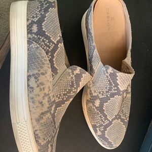 Caslon Women's Snake Print Slip-On Sneakers - Gray and Cream